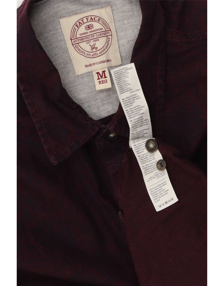 Camicia da uomo con motivo astratto Fat Face, cotone bordeaux medio