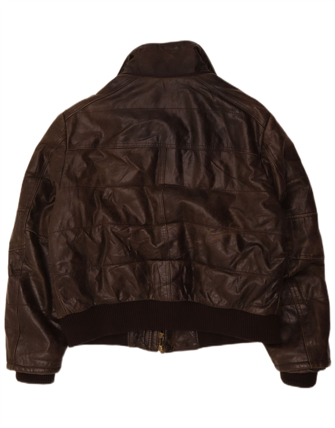 Giubbotto bomber da uomo vintage in pelle IT 54 2XL in pelle marrone