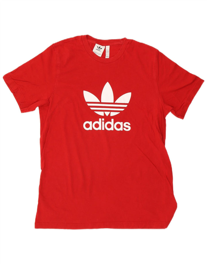 ADIDAS Mens Graphic T-Shirt Top Large Red Cotton