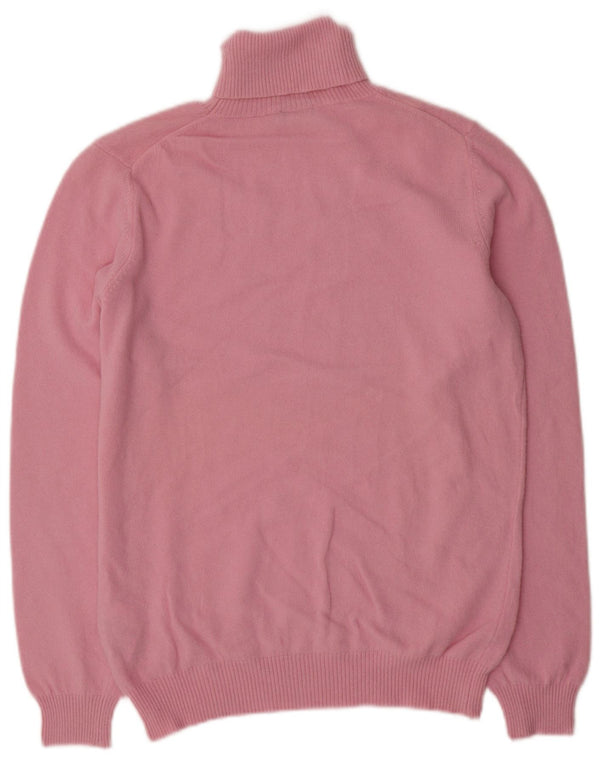 Maglione maglione da donna a collo alto Benetton UK 16 grande lana rosa