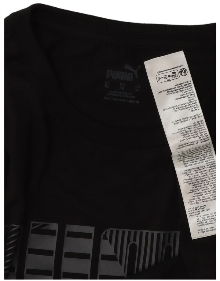 PUMA Mens Graphic T-Shirt Top XL Black Cotton