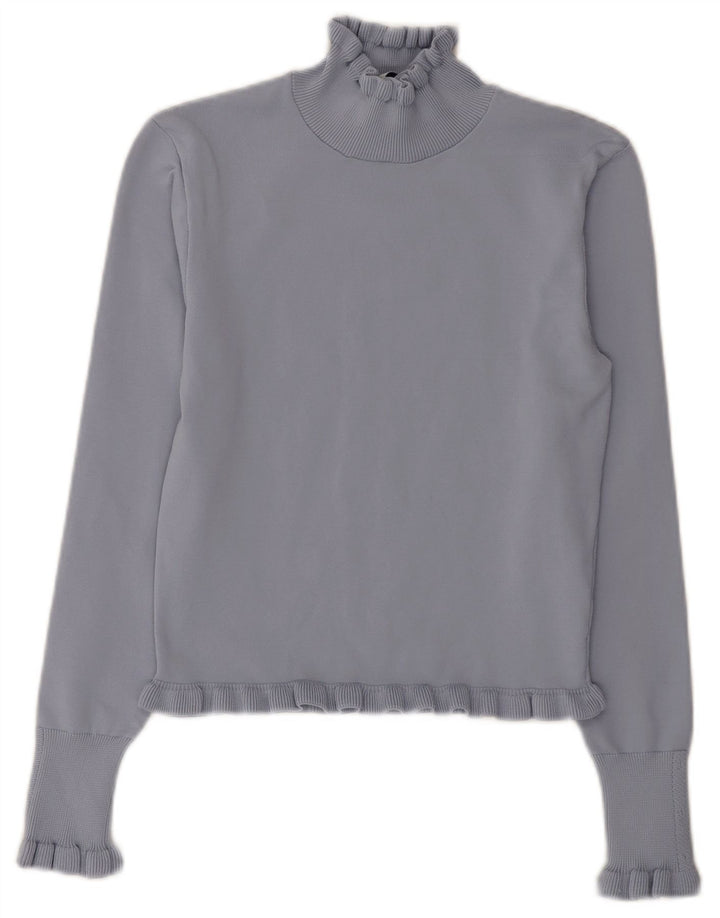 Maglione corto da donna Zara con collo dolcevita UK 12 Poliestere blu medio