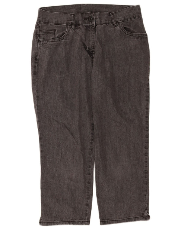 Jeans Capri da donna Marks & Spencer UK 10 piccoli W28 L21 cotone nero