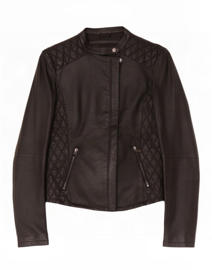 Giacca da motociclista da donna Zara UK 10 piccola in pelle nera