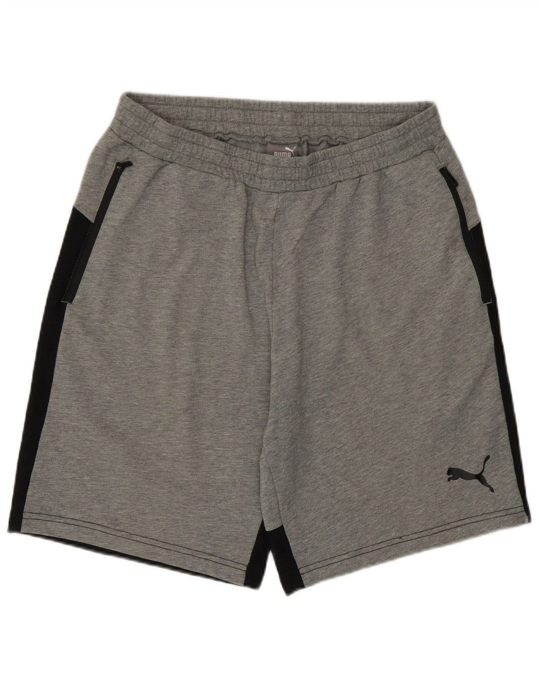 Pantaloncini sportivi da uomo Puma Large in cotone color block grigio
