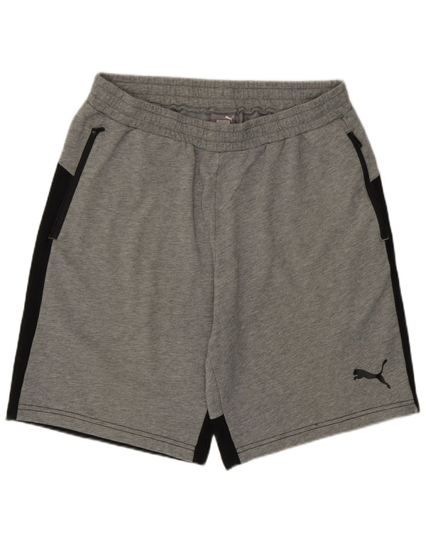 Pantaloncini sportivi da uomo Puma Large in cotone color block grigio