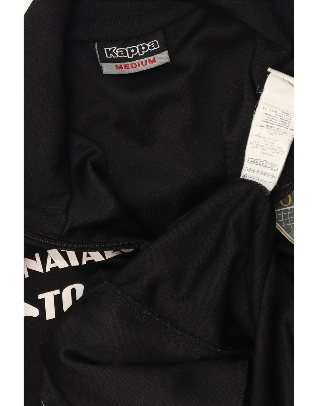 Giacca da tuta grafica da uomo KAPPA in poliestere nero medio