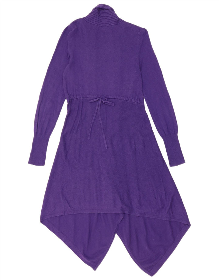 Maglione cardigan aperto lungo da donna Marks & Spencer UK 8 piccolo viola