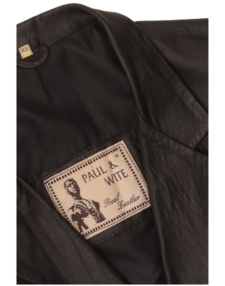 Giacca in pelle da uomo Paul & Wite UK 44 2XL Pelle nera
