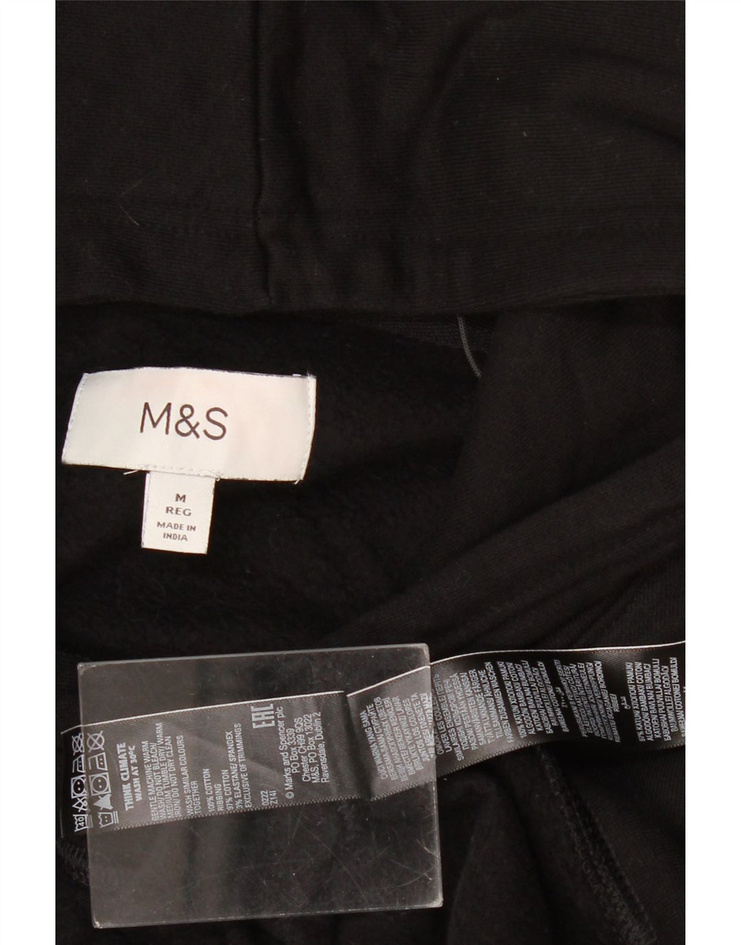 Maglione con cappuccio da uomo Marks & Spencer medio cotone nero