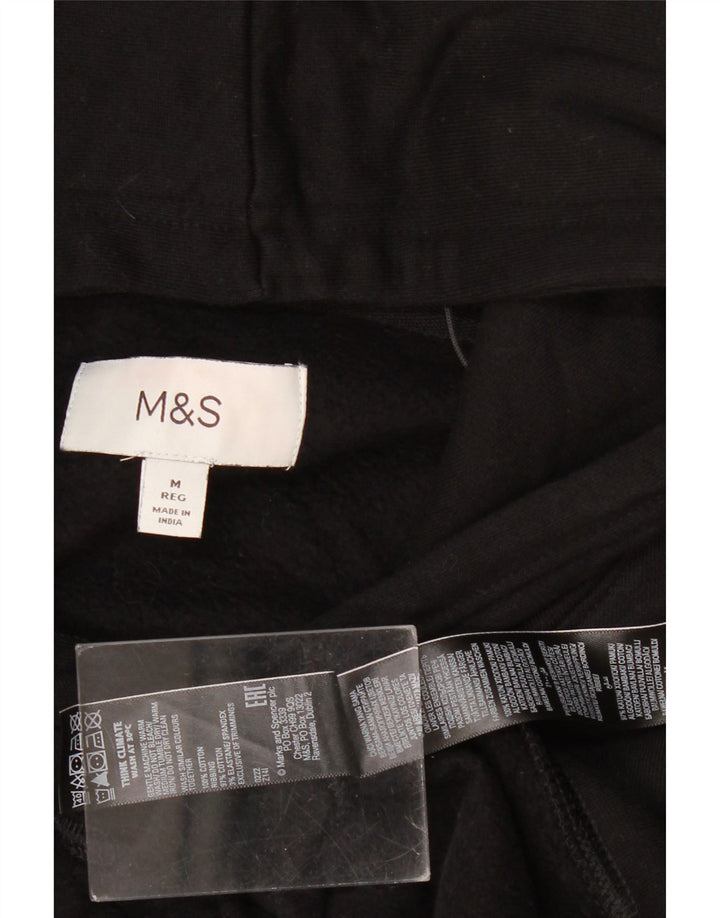 Maglione con cappuccio da uomo Marks & Spencer medio cotone nero