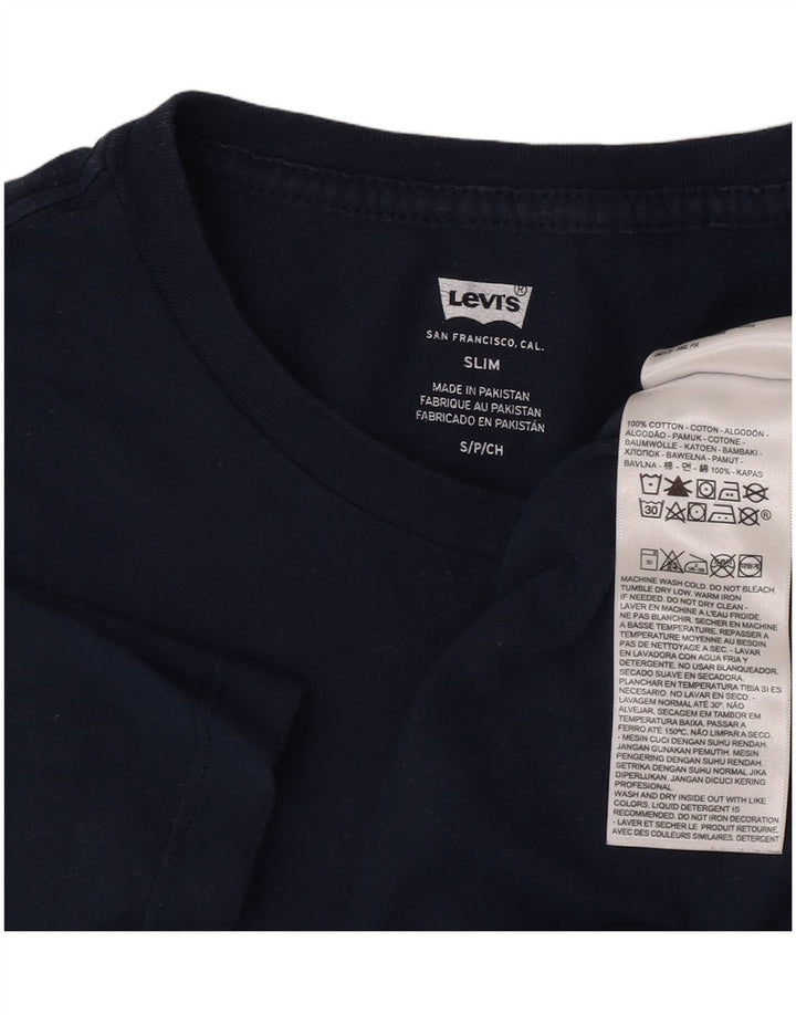 T-shirt Levi's da uomo slim fit top piccola in cotone blu navy