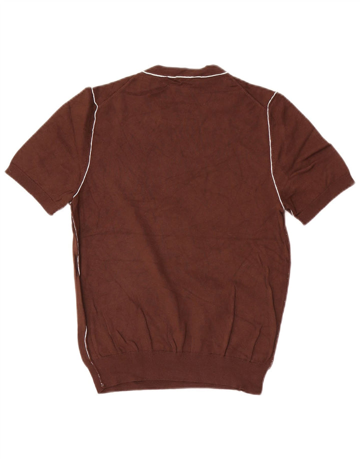 Maglione girocollo a maniche corte da donna Zara UK 12 Marrone medio