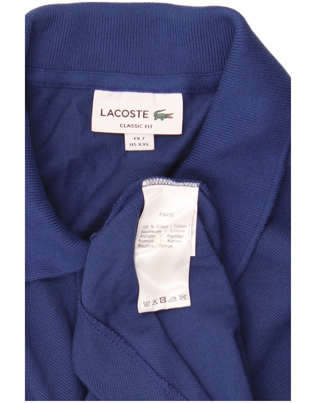 Polo LACOSTE da uomo vestibilità classica taglia 7 2XL cotone blu