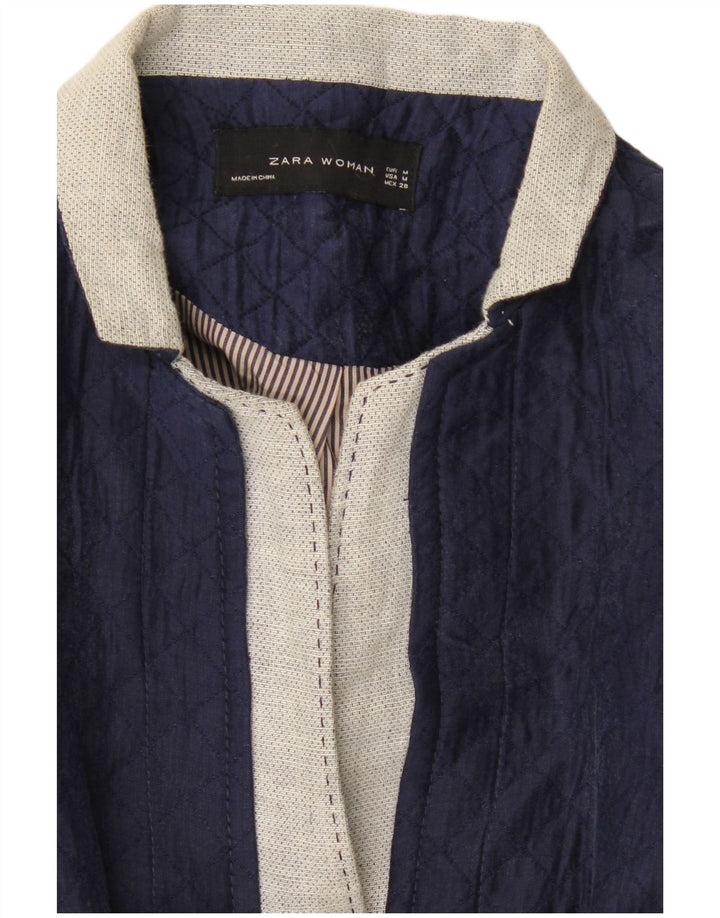 Giacca blazer a 3 bottoni da donna Zara UK 14 blocco colore blu navy medio