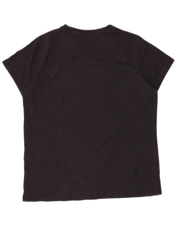 T-shirt grafica da donna Levi's Top UK 14 grande cotone nero