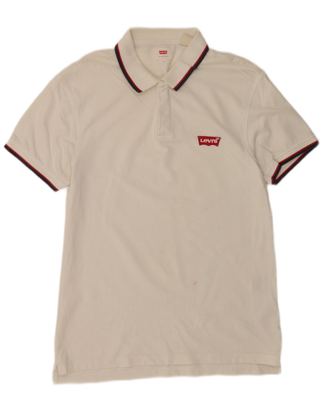 Polo Levi's da uomo in cotone a righe bianche medie