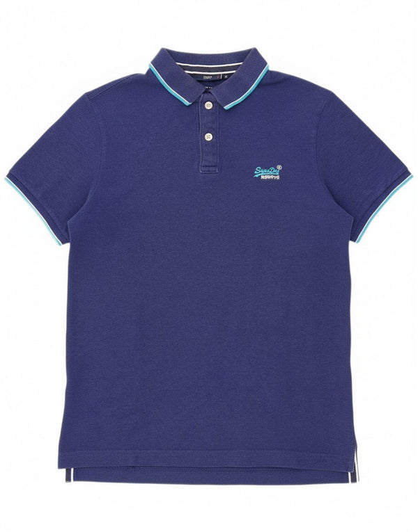 Polo da uomo Superdry Large in cotone blu