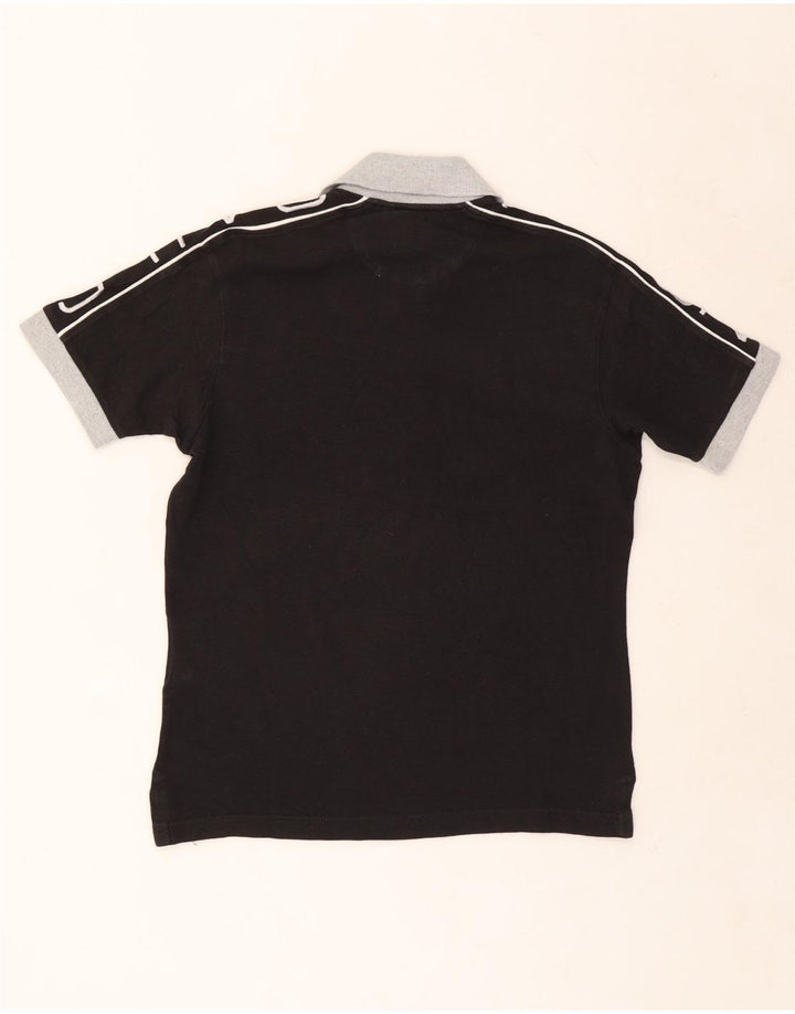 Polo da rugby grafica da uomo North Sails piccola in cotone nero