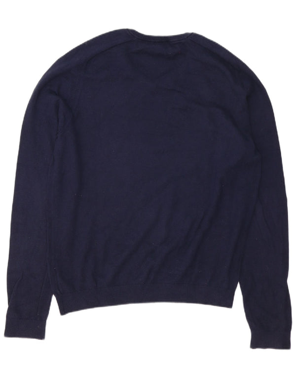 Gap Maglione da uomo con scollo a V grande in cotone blu navy