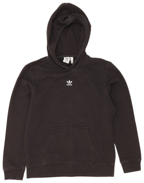 Felpa con cappuccio oversize da donna Adidas UK 8 Small in cotone nero