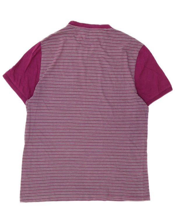 T-shirt da uomo Penguin Top grande cotone a righe viola