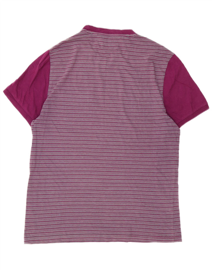T-shirt da uomo Penguin Top grande cotone a righe viola