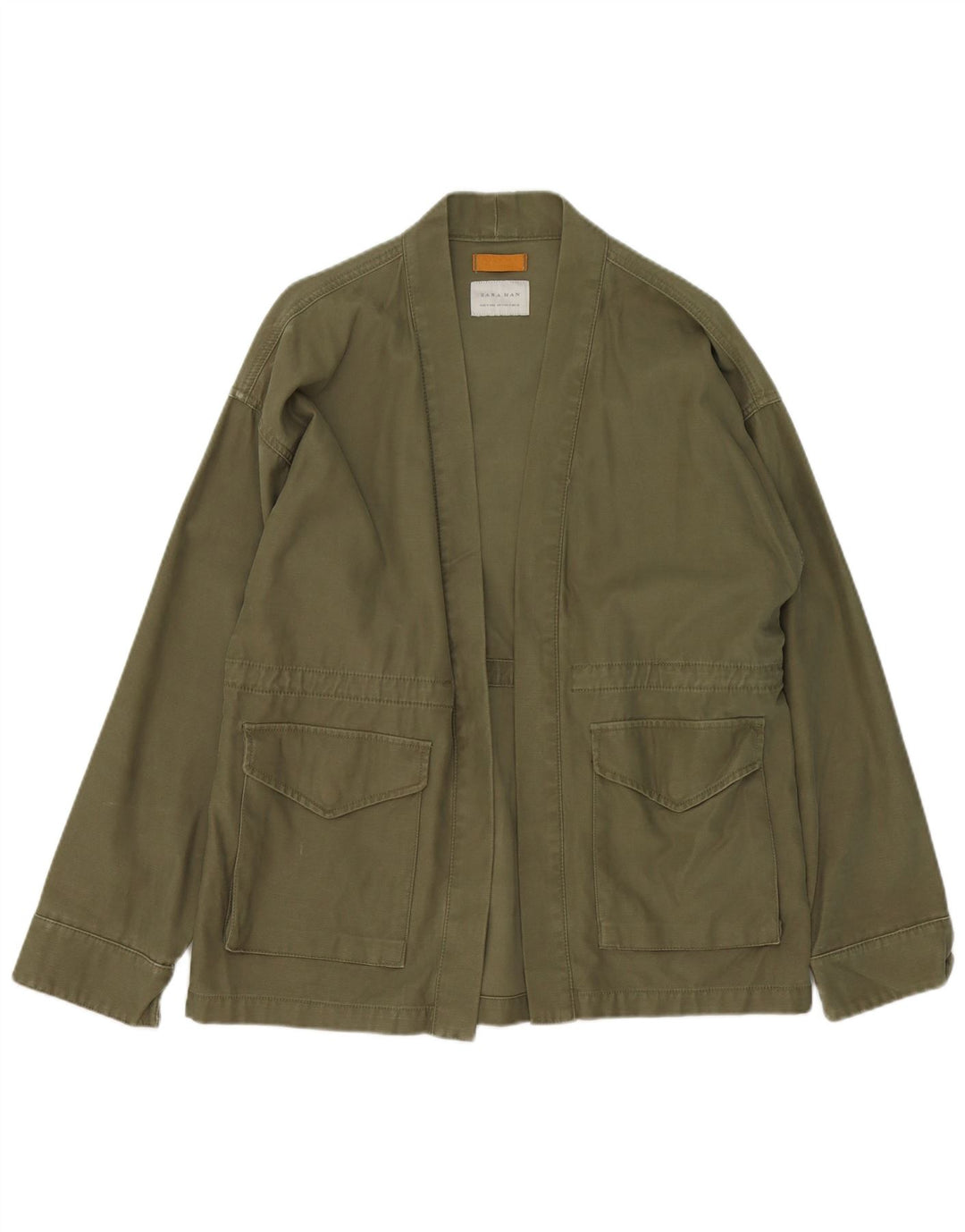 Giacca blazer aperta da uomo Zara UK 38 cotone verde medio