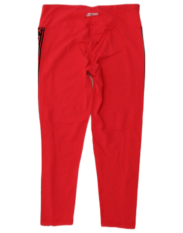 Leggings Capri grafici da donna DKNY UK 16 grande cotone color block rosa