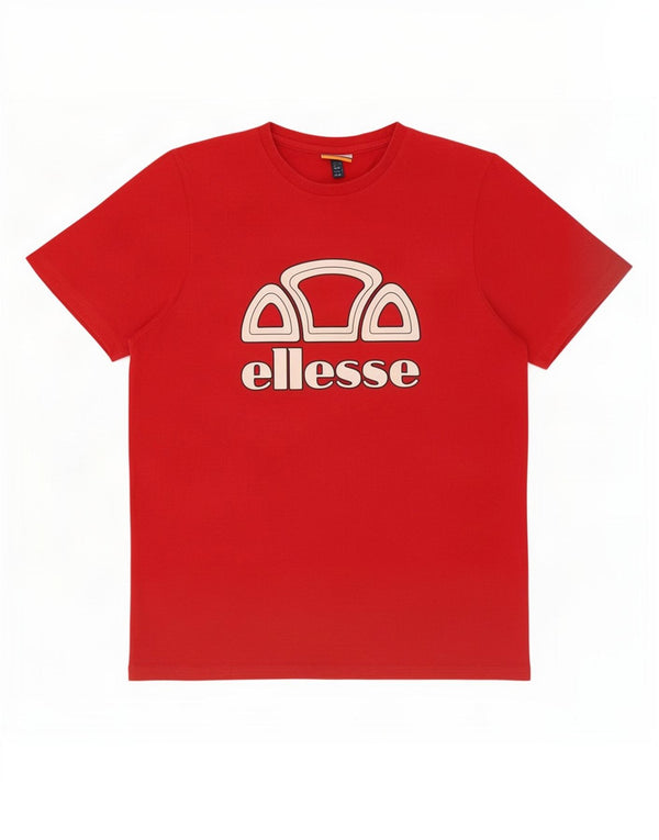 Ellesse Womens Graphic T-Shirt Top UK 14 Large Red Cotton