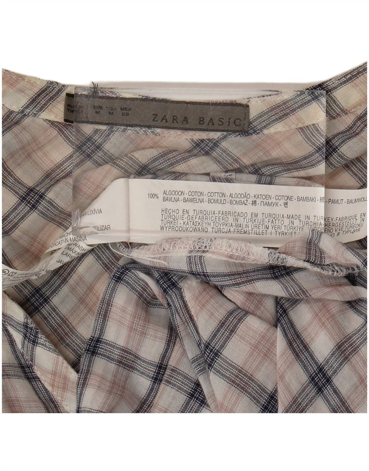 Abito camicia pullover da donna Zara UK 14 Cotone a quadri multicolore medio