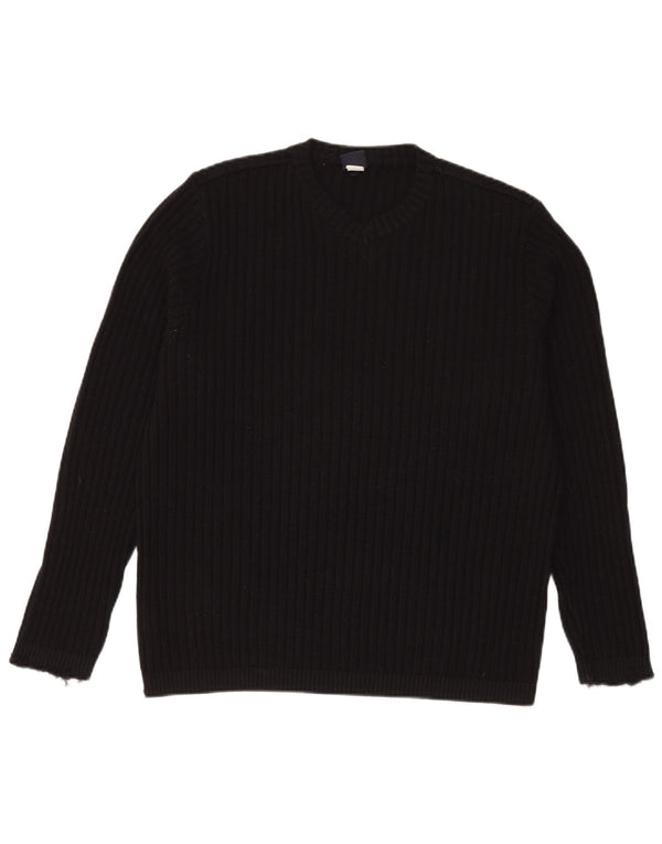 Paul & Shark Maglione da uomo con scollo a V da yachting XL in lana vergine nera