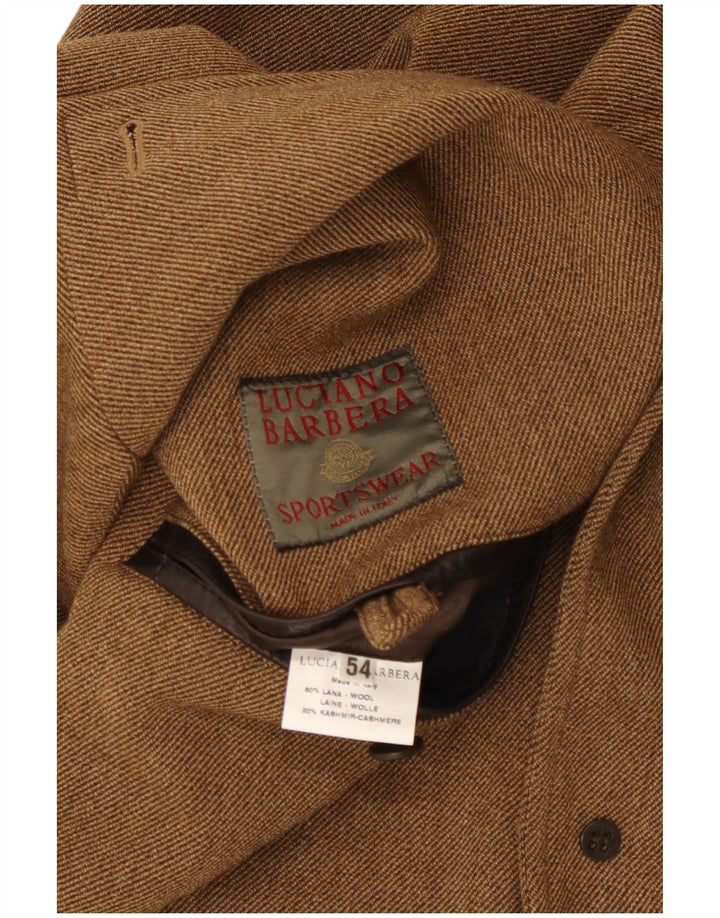 Giacca Blazer da Uomo a 3 Bottoni Luciano Barbera IT 54 2XL Marrone Lana Classica