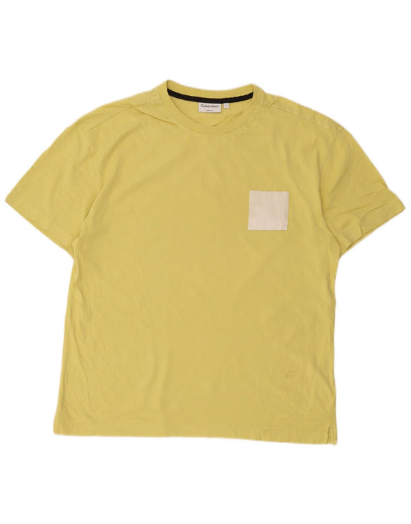 T-shirt grafica da uomo Comfort Fit Calvin Klein, cotone giallo medio