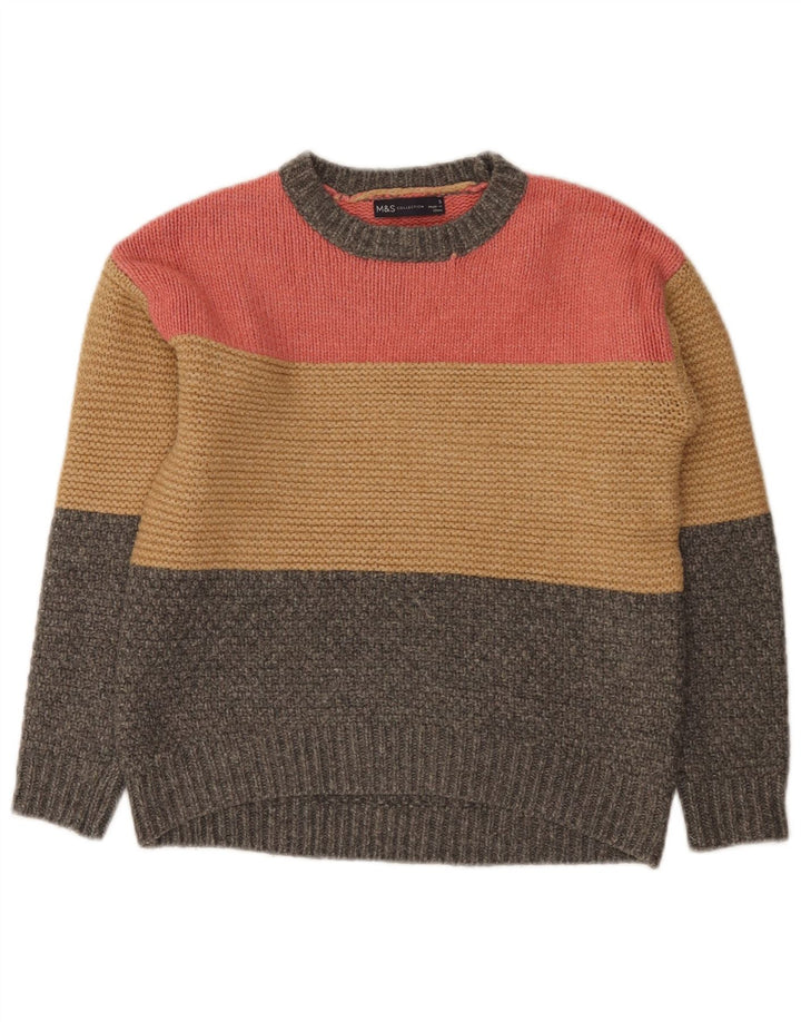 Maglione maglione con scollo a barca da donna Marks & Spencer UK 10 piccolo multicolore