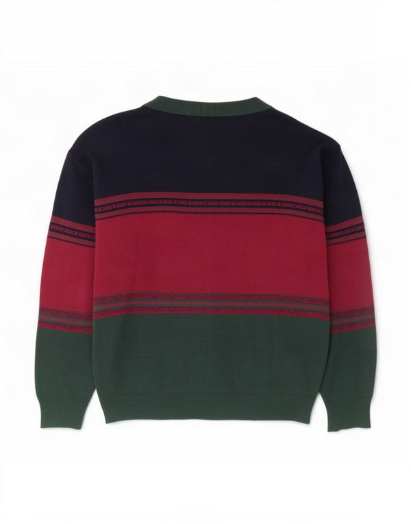 Maglione cardigan da uomo vintage IT 50 Lana color block verde medio