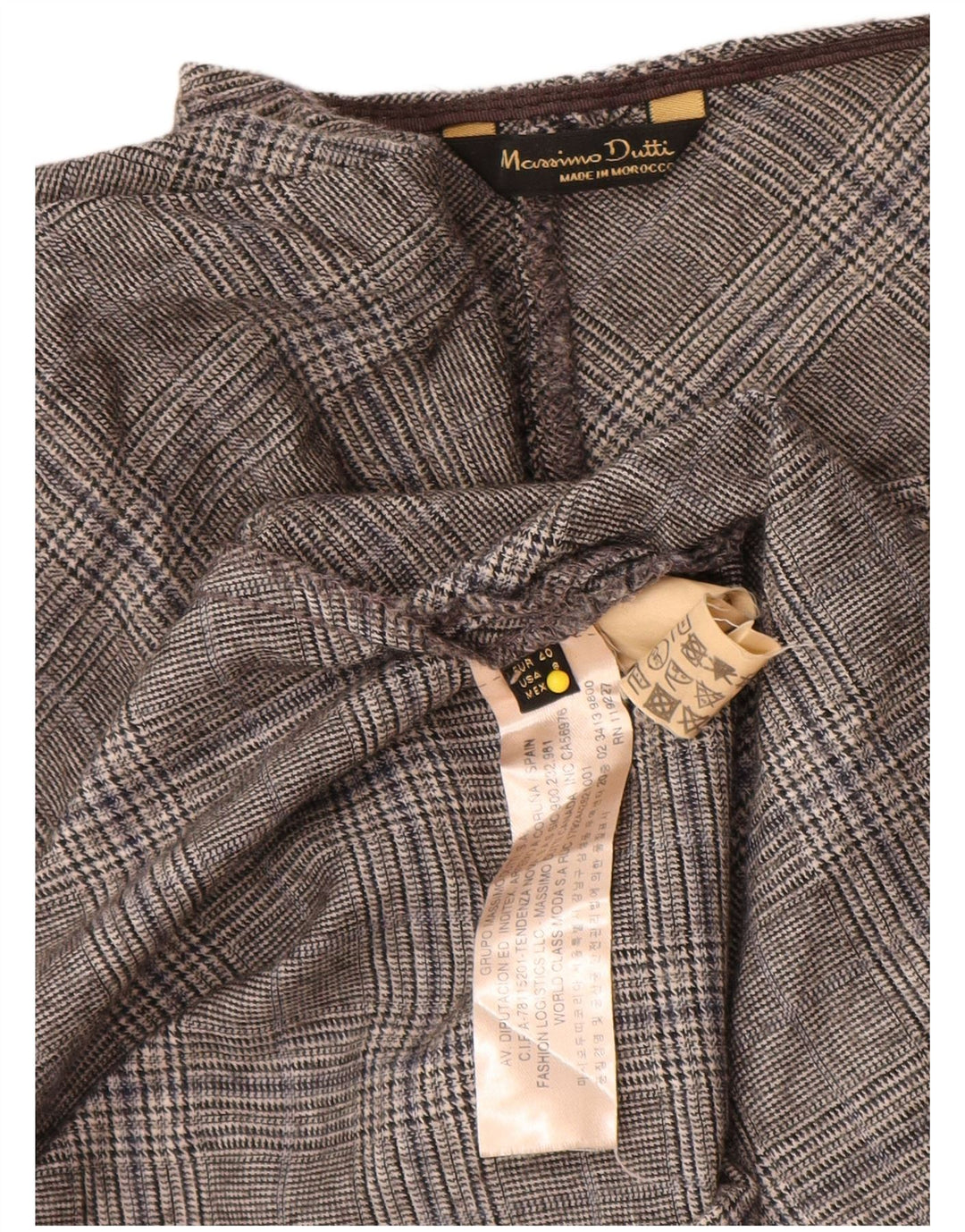 Abito a trapezio da donna Massimo Dutti EU 40 Lana pied de poule grigio medio