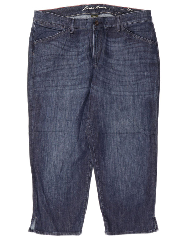 Jeans Capri Curvy da donna EDDIE BAUER US 16 2XL W38 L23 Cotone blu