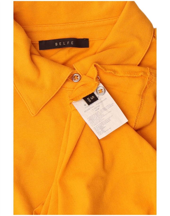 Polo da donna Belfe UK 10 piccola in cotone giallo