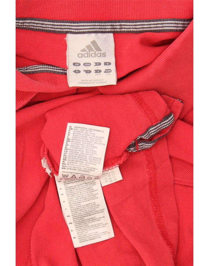 Polo Adidas da uomo grande in cotone rosso