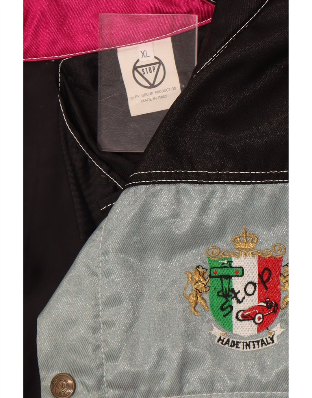 Giacca utilitaria vintage da uomo UK 42 XL Poliammide color block rosa