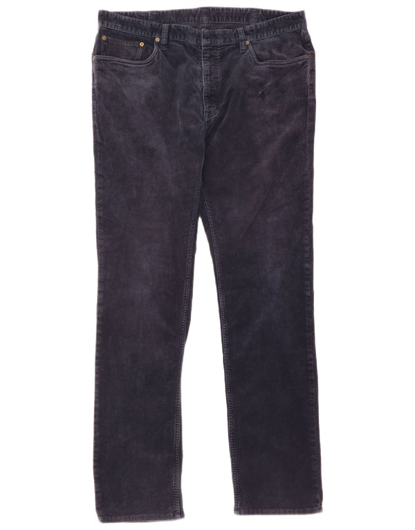 Pantaloni dritti in velluto a coste da uomo Polo Ralph Lauren W36 L34 cotone blu navy