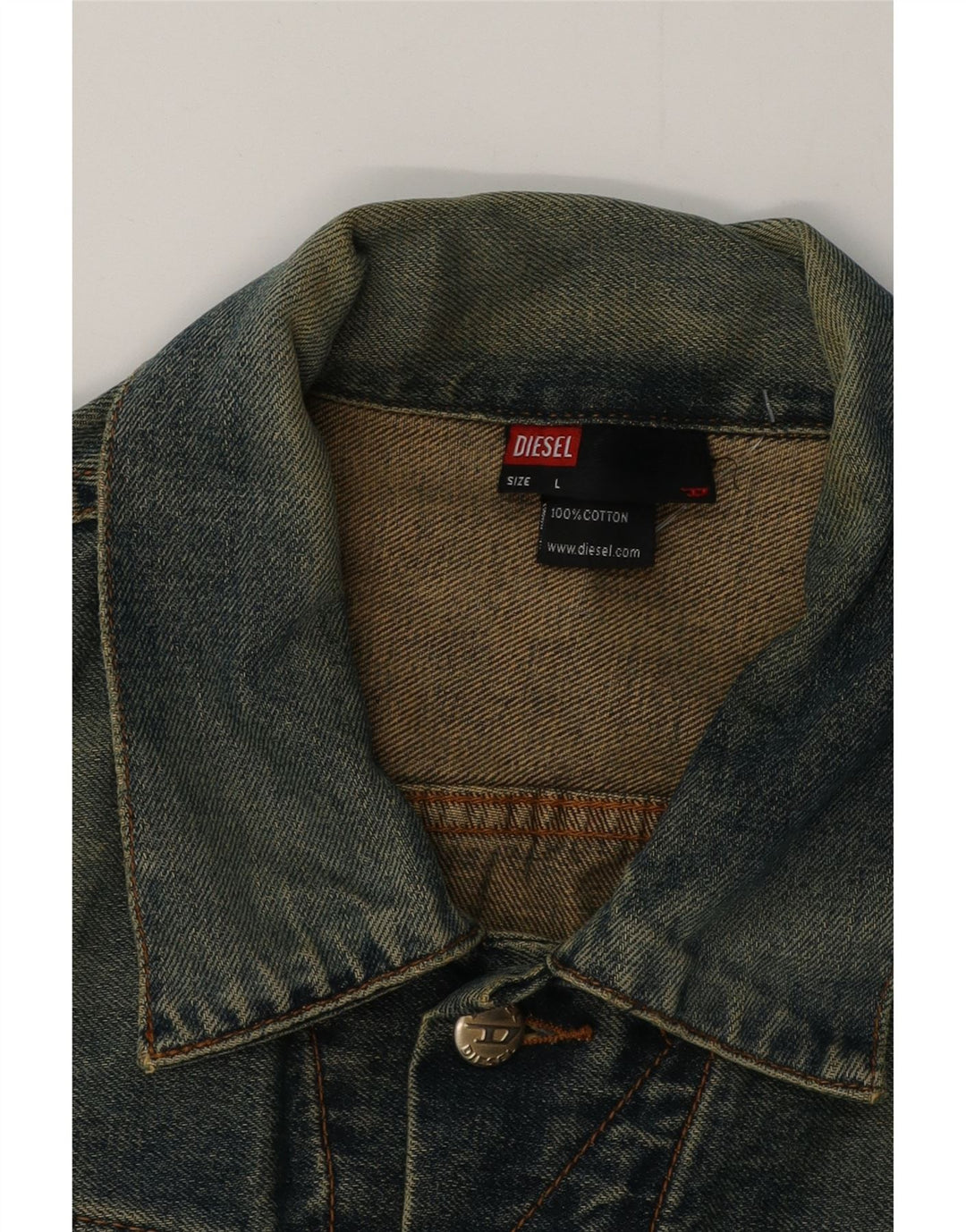 DIESEL Giacca di jeans da uomo UK 40 Large Blu Cotone