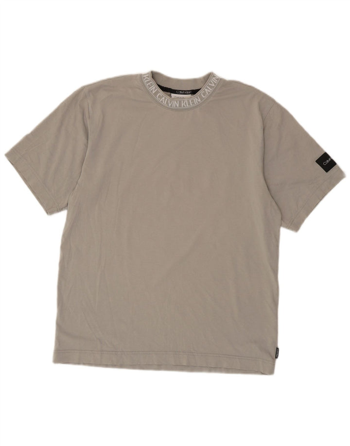 Maglietta grafica da uomo Calvin Klein Top in cotone grigio medio