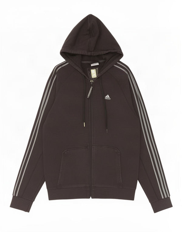 Adidas Mens Zip Hoodie Sweater Small Black Cotton