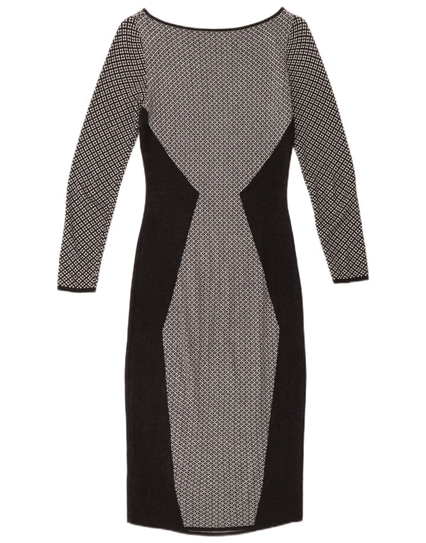 Abito aderente da donna Oasis UK 4 XS Cotone geometrico grigio