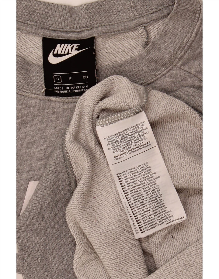 Felpa con grafica oversize da donna Nike UK 10 Small Grey Flecked