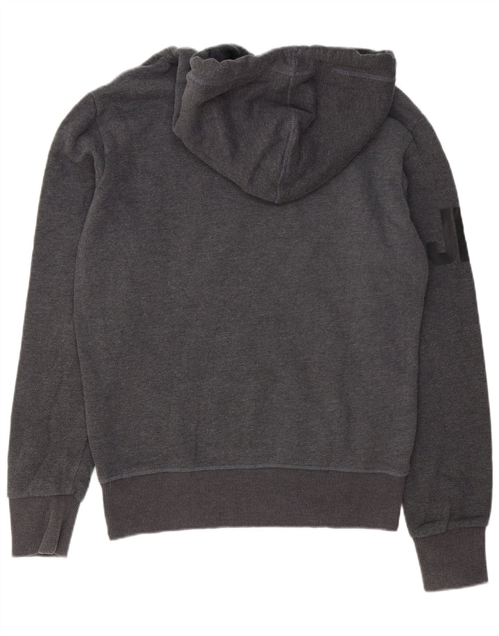 Felpa con cappuccio grafica da uomo Superdry Small in cotone grigio
