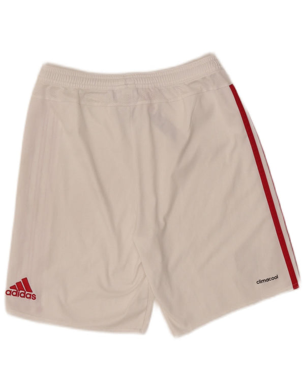 Pantaloncini sportivi Adidas da ragazzo del Manchester United 13-14 anni in poliestere bianco