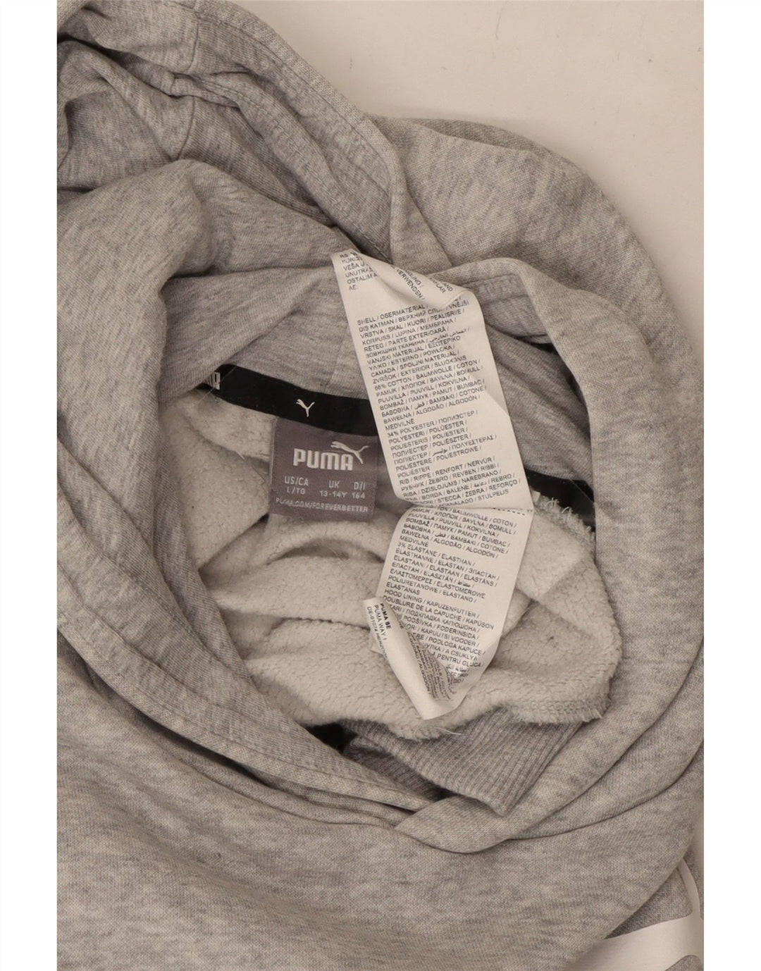 Felpa con cappuccio grafica PUMA da bambino 13-14 anni in cotone grigio